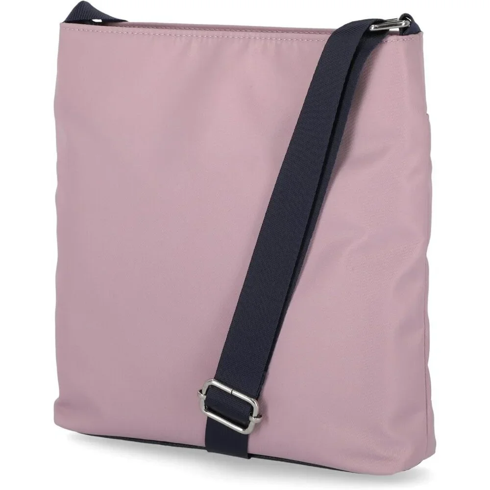 Women's Lilac Rose Nylon Crossbody Bag Purse with Adjustable Shoulder Strap